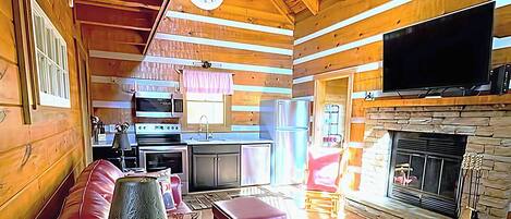 Smart TV, fireplace, video games