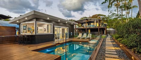 Outdoor pool, a heated pool