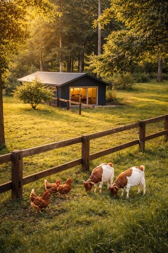 Luxury off-grid retreat with boutique cottage charm and friendly farm animals