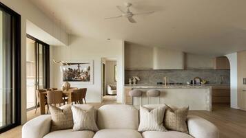 Smart TV, fireplace
