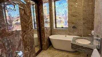 Double Room, City View | Bathroom | Free toiletries, hair dryer, towels, soap