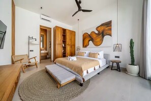Villa de lujo, 2 habitaciones, alberca privada | Sábanas de algodón egipcio y ropa de cama de alta calidad 