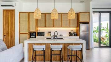 Luxury Villa, 2 Bedrooms, Private Pool | Private kitchen | Coffee/tea maker, toaster, blender, mixer