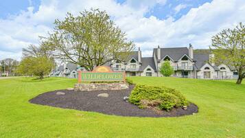A residential area with a sign reading 'Wildflower.'