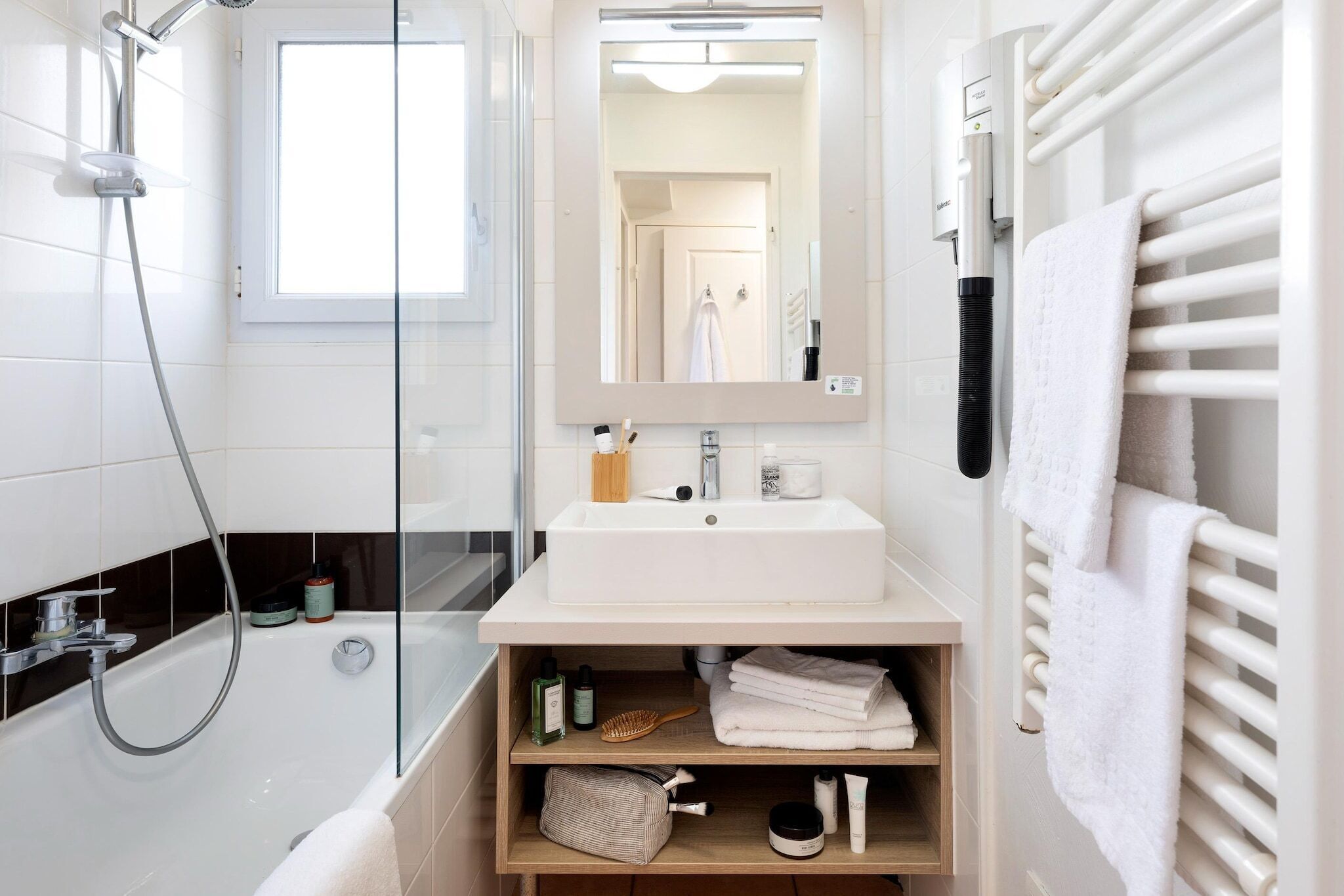 Shower, hair dryer