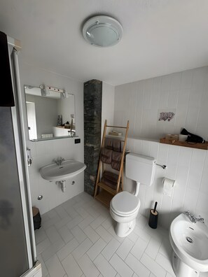 Bathroom - Room 'Camera 1 - Tripla' with Mountain View, Balcony and Wi-Fi (Mont-Rion)