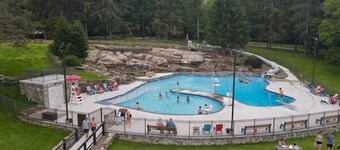 New Listing! Wallenpaupack Lake Estates | 2 mi to Beach Lake | Fire pit | BBQ | AC | 3 Pools | Gym | Game room | Volleyball & Tennis Courts