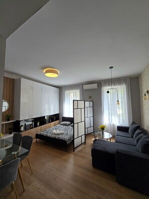 Interior - Luxury 1-bedroom apartment with AC in center of Bucharest for 5 ppl (București)