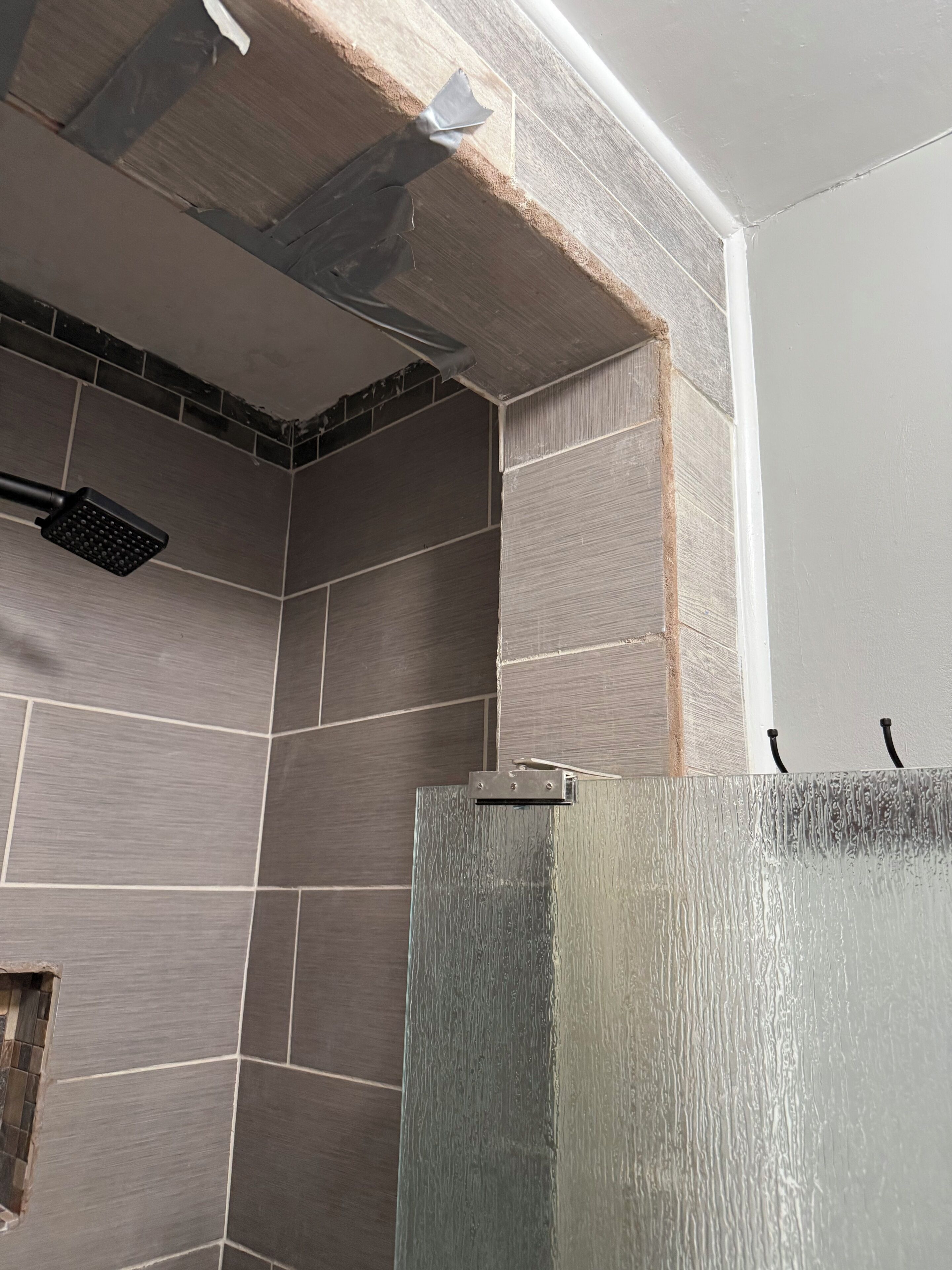 Shower, towels, toilet paper