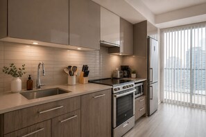 Superior-Zimmer | Eigene Küche | Kühlschrank, Mikrowelle, Ofen, Herdplatte