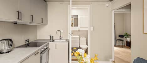 Fridge, oven, stovetop, dishwasher