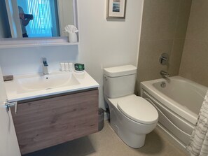 Hair dryer, towels, soap, toilet paper - SKYDOME CITY - Downtown large two bedroom condo facing waterfront by CN Tower,  (Toronto)