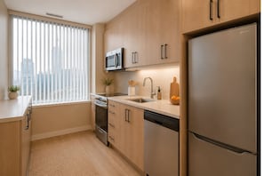 Junior-Zimmer, Stadtblick | Eigene Küche | Kühlschrank, Mikrowelle, Ofen, Herdplatte