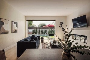 TV, fireplace, video games, offices - Tilden House | Designer Pool Home in West LA (Los Angeles)