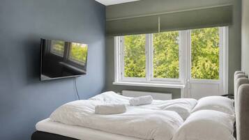 2 bedrooms, desk, iron/ironing board, internet