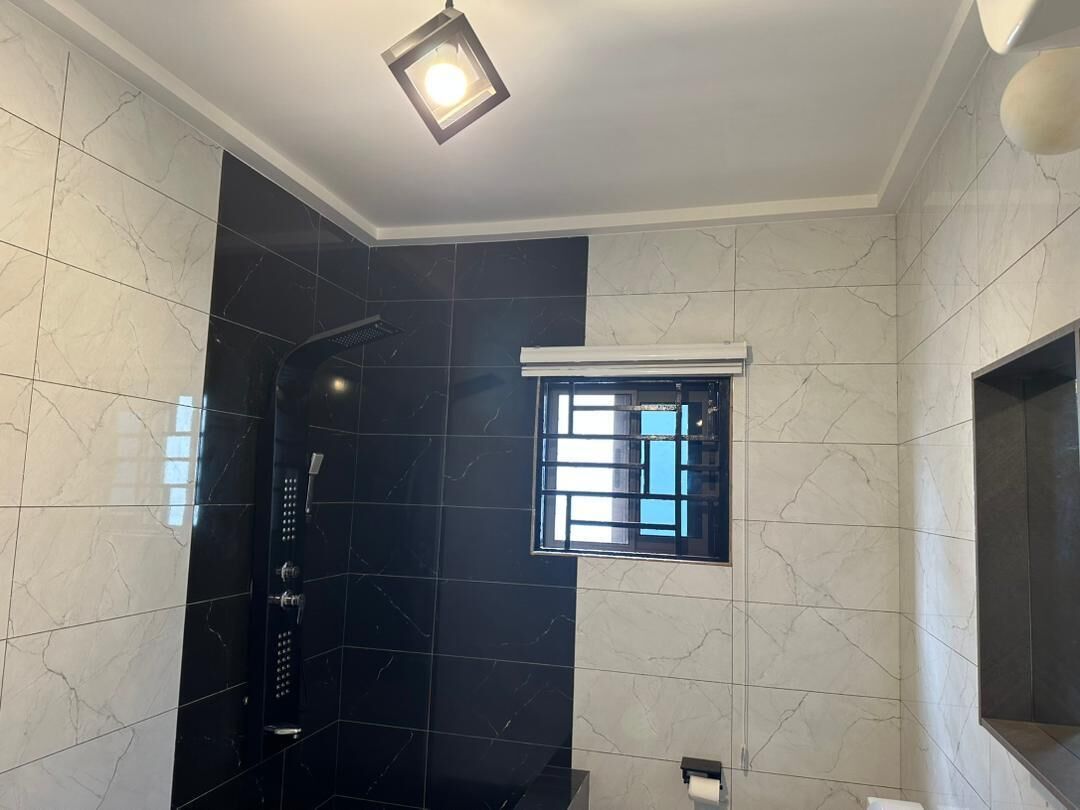 Buồng tắm vòi sen, khăn tắm, giấy vệ sinh 