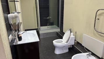 Double Room, Balcony, Pool View | Bathroom | Free toiletries, hair dryer, towels, soap
