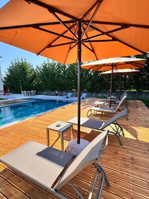 Piscine extérieure, piscine chauffée