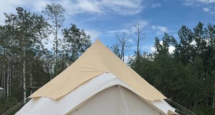Furnished glamping tents and tipis for rent! Secure, amazing mountain scenery!