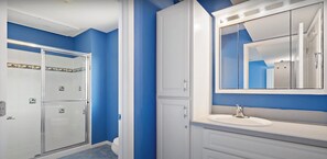 Shower, jetted bath, soap, toilet paper - Fabulous 6-bedroom house with Pool in Loveladies LBI (Long Beach)