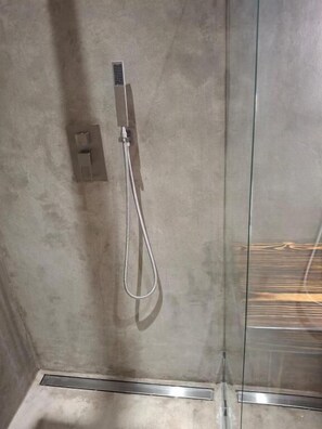 Double Room, Refrigerator, Garden View | Bathroom | Shower, free toiletries, hair dryer, towels