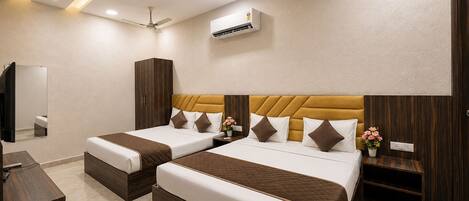 Egyptian cotton sheets, premium bedding, memory-foam beds, in-room safe