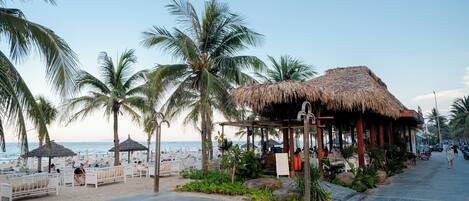 Beach nearby, beach cabanas, beach umbrellas, beach towels