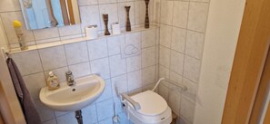 Ducha, toallas, papel higiénico