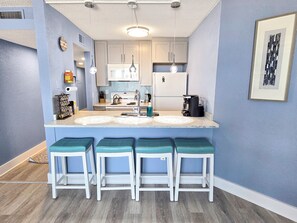 Private kitchen - Direct Oceanfront Condo with Outdoor Pool - Amazing Beachfront location! Pyramid Building 7D (Ocean City)