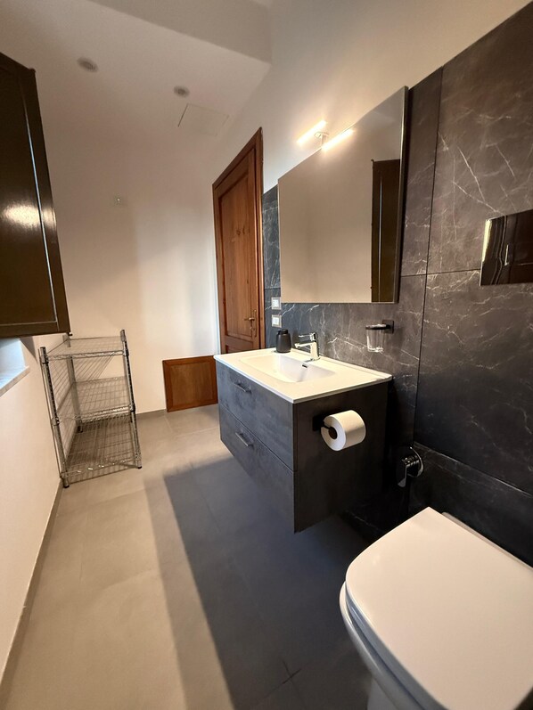 Ducha, secador de pelo, bidet, toallas