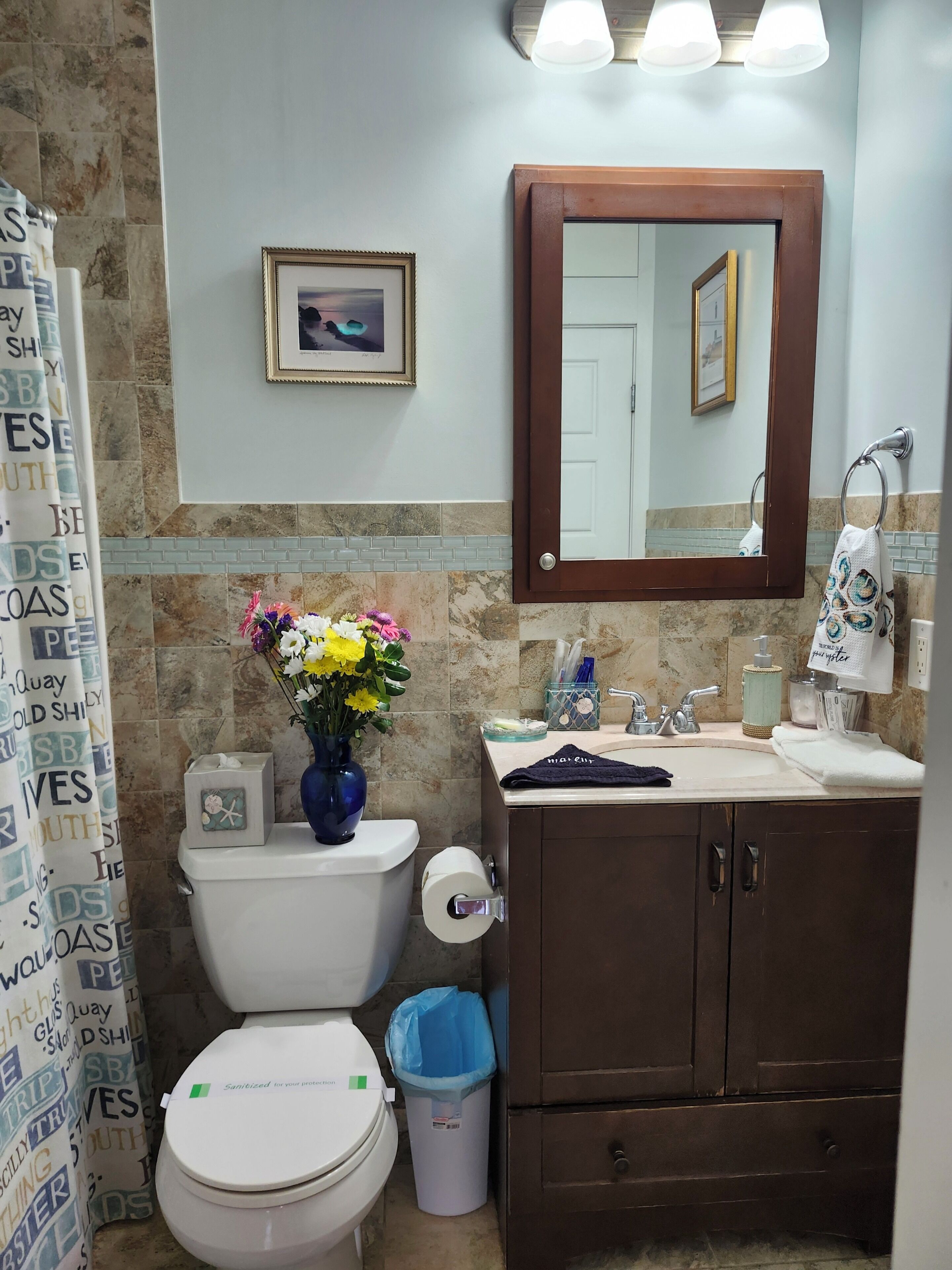 Towels, soap, shampoo, toilet paper