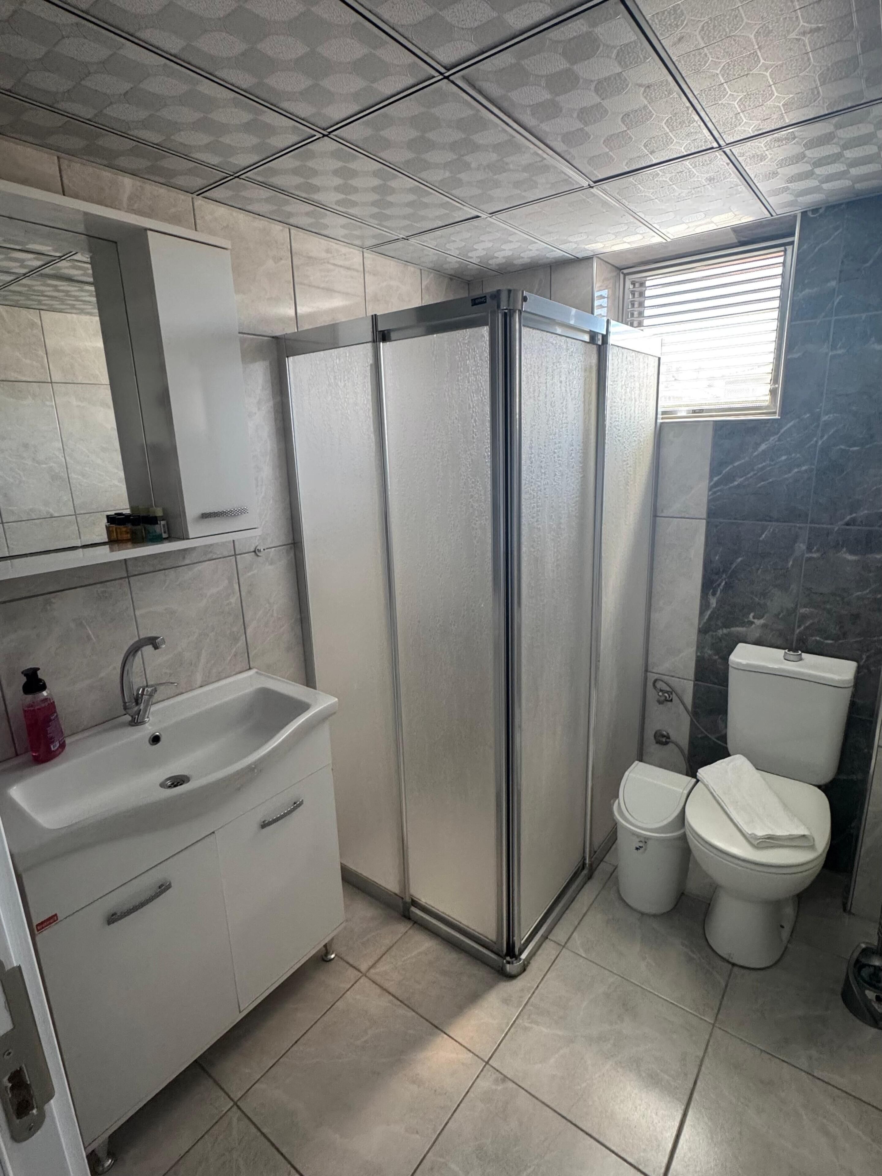Apartamento familiar | Baño | Ducha, secador de pelo, toallas y jabón