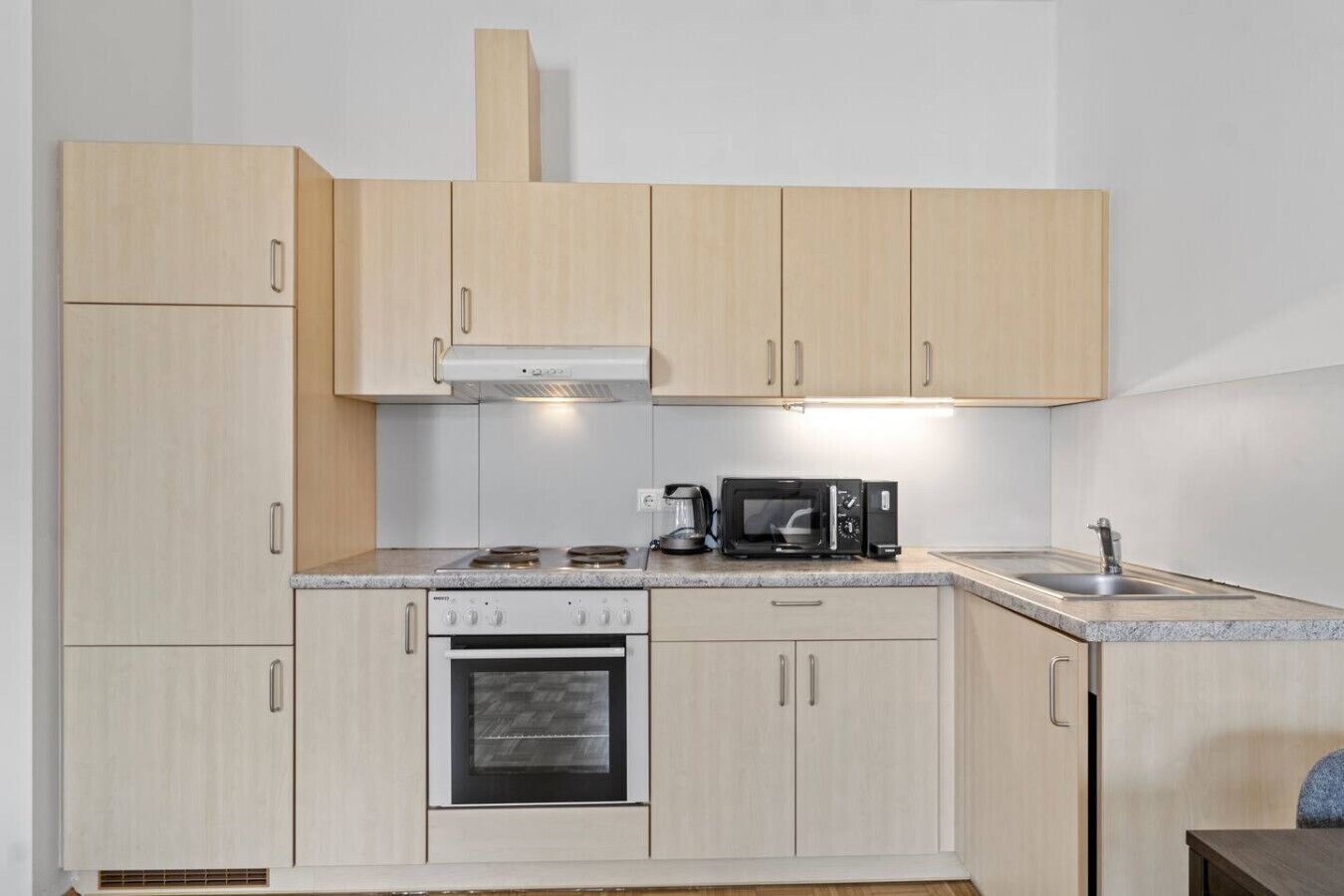 Kühlschrank, Mikrowelle, Ofen, Herdplatte