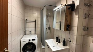 Hair dryer, towels
