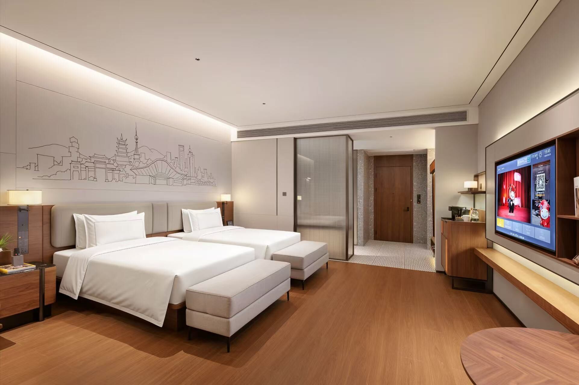 Habitación básica doble | Artículos del minibar gratis y caja de seguridad en la habitación 