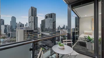 Deluxe Apartment, Balcony, City View | Terrace/patio