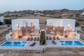 Exterior - Villa Margarita 3 Bedroom Villa With Private Pool and Sea View (Naxos)