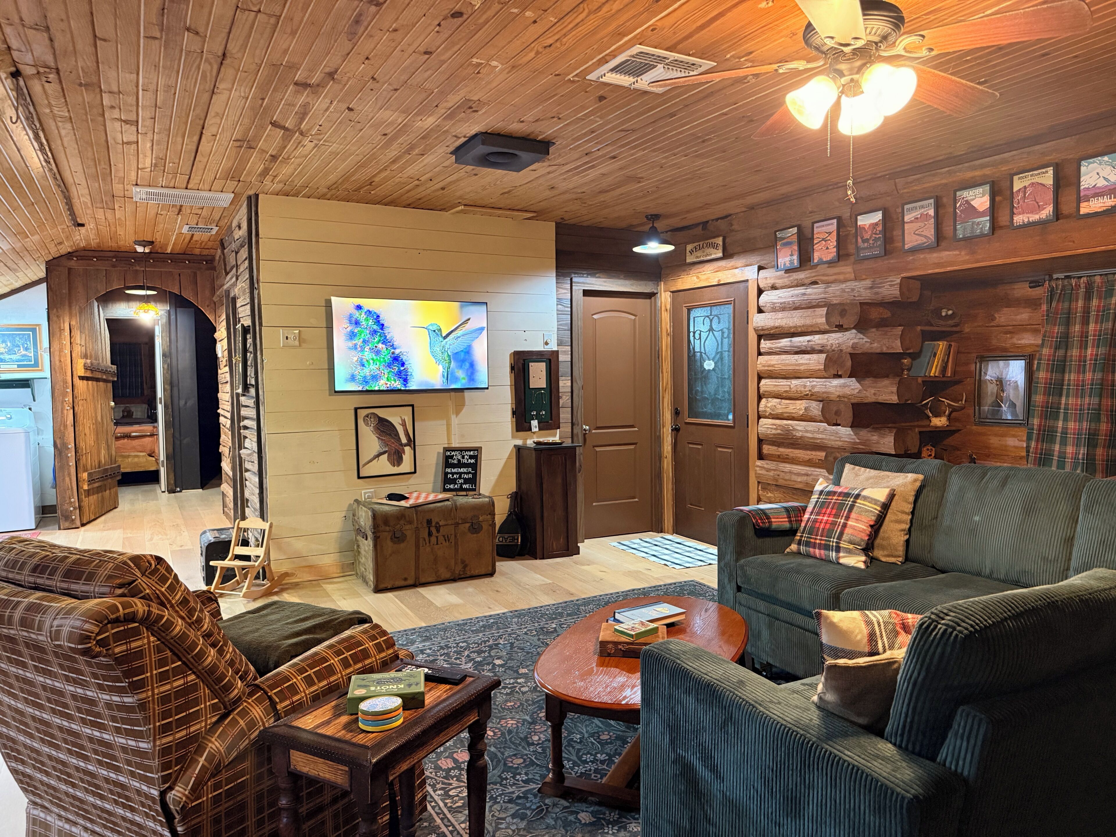 Smart TV, DVD player, books, video library
