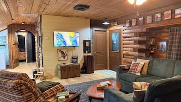 Smart TV, DVD player, books, video library