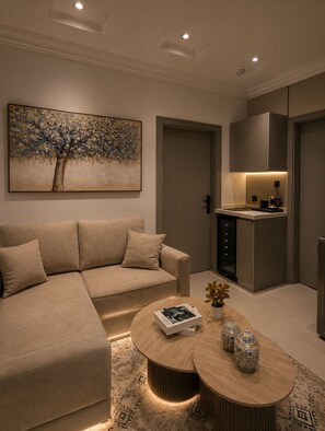 Condo superluxo, cozinha americana | Área de estar