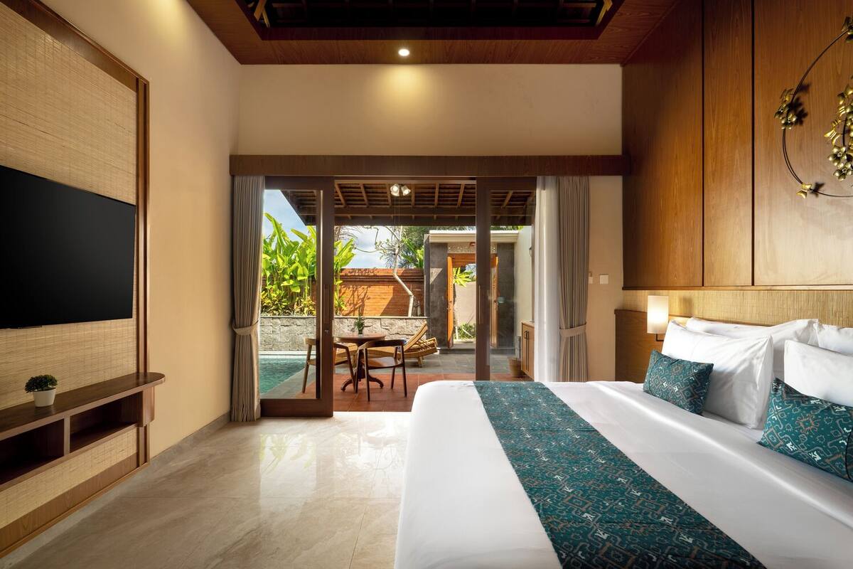 One Bedroom Private Pool Villa with Double Bed | ミニバー、ベビーベッド (無料)、WiFi (無料)、ベッドシーツ