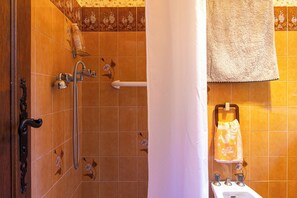 Dusche, Bidet, Seife, Toilettenpapier