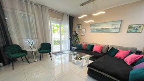 Appartement, vue mer | Coin séjour