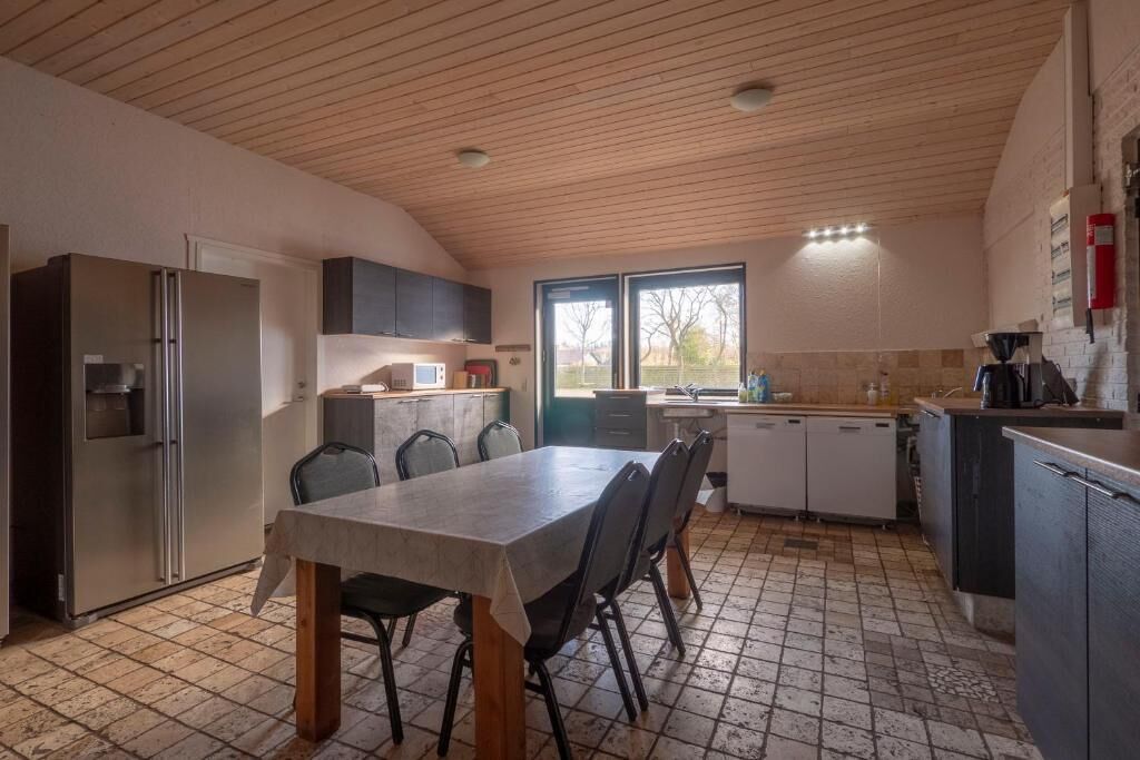 Fridge, microwave, high chair