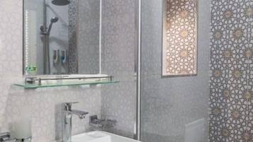 Shower, slippers