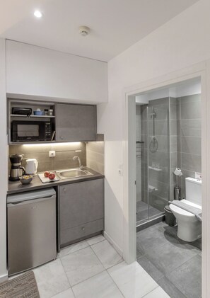 Comfort-Studiosuite, Balkon | Eigene Kochnische