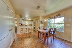 Dining - Dog-friendly riverfront home with outdoor space (Burnet)