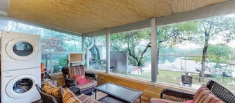 Wonderful Lakefront Home w/ Yard, Water Views, Central AC, WiFi, Private W/D
