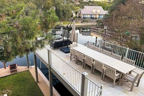 Outdoor dining - Waterfront, dog-friendly home with lake views, private boat lift & dock (Horseshoe Bay)