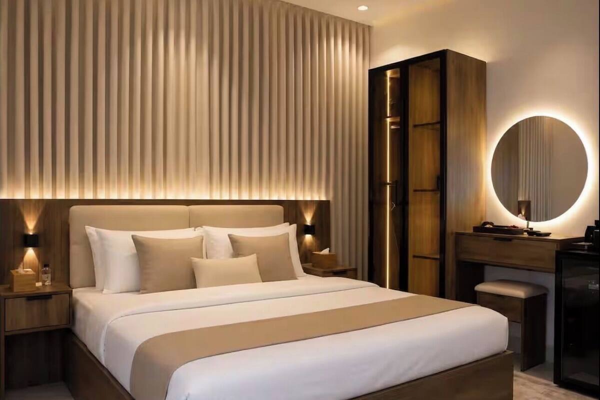 Luxury Studio 329 | Màn/rèm cản sáng, phòng cách âm, bàn ủi/dụng cụ ủi quần áo 